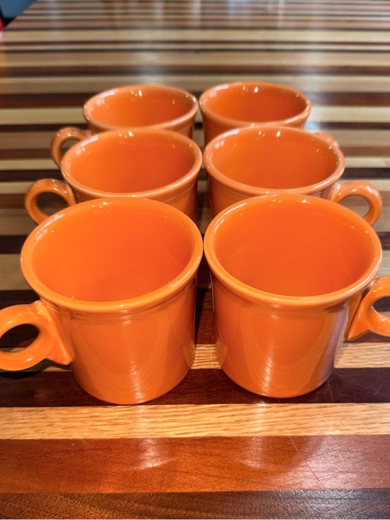 Fiestaware Other - Fiestaware Orange coffee Cup Set - Six Bright  Mugs